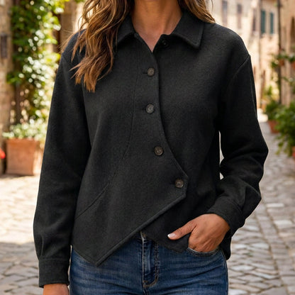 Women's Irregular Diagonal Button-Down Jacket