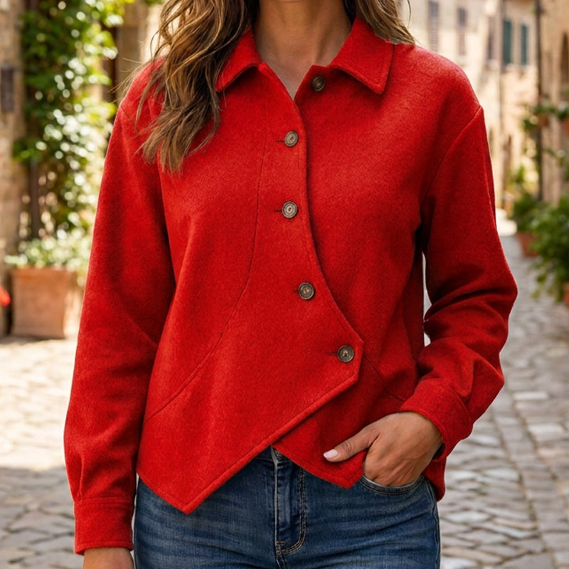 Women's Irregular Diagonal Button-Down Jacket