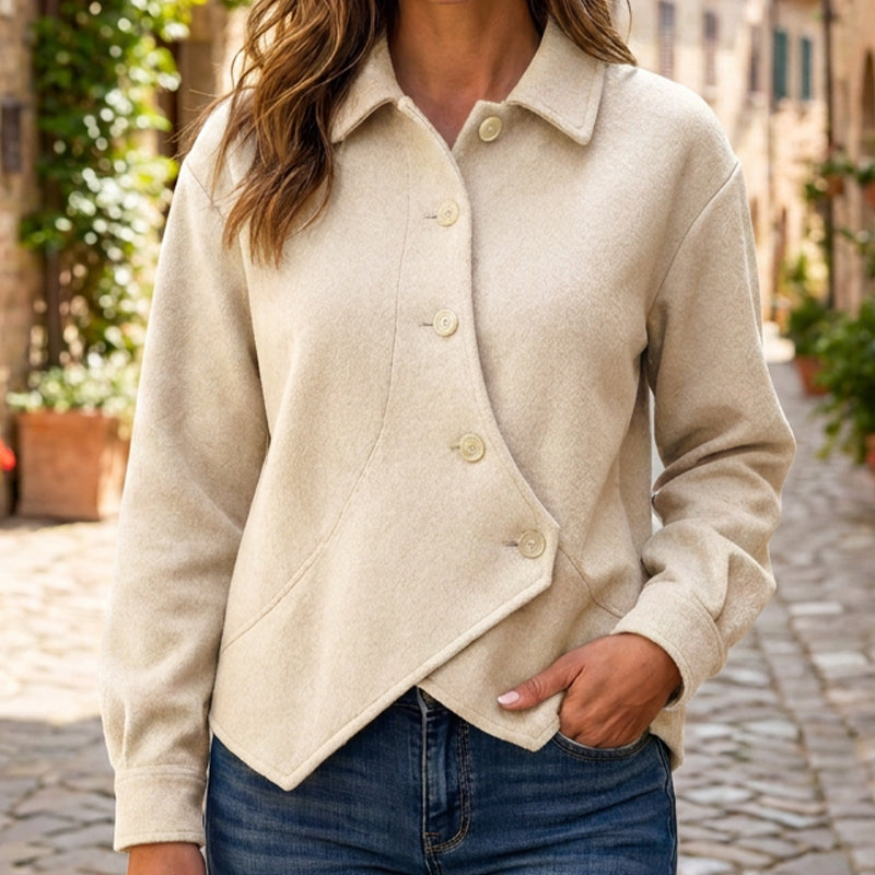 Women's Irregular Diagonal Button-Down Jacket