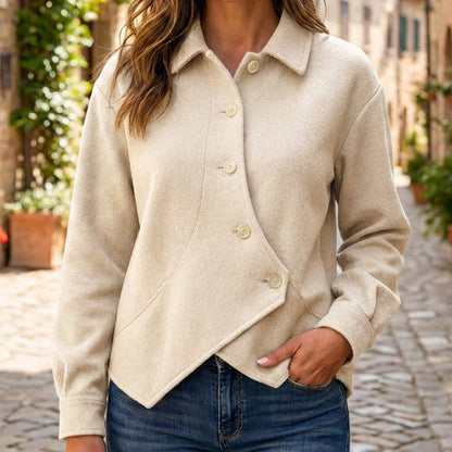 Women's Irregular Diagonal Button-Down Jacket