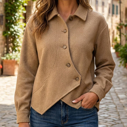 Women's Irregular Diagonal Button-Down Jacket