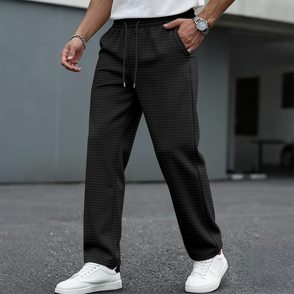 Men's Waffle Knit Drawstring Casual Pants