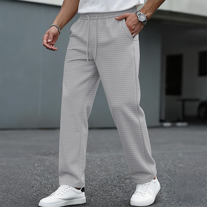 Men's Waffle Knit Drawstring Casual Pants