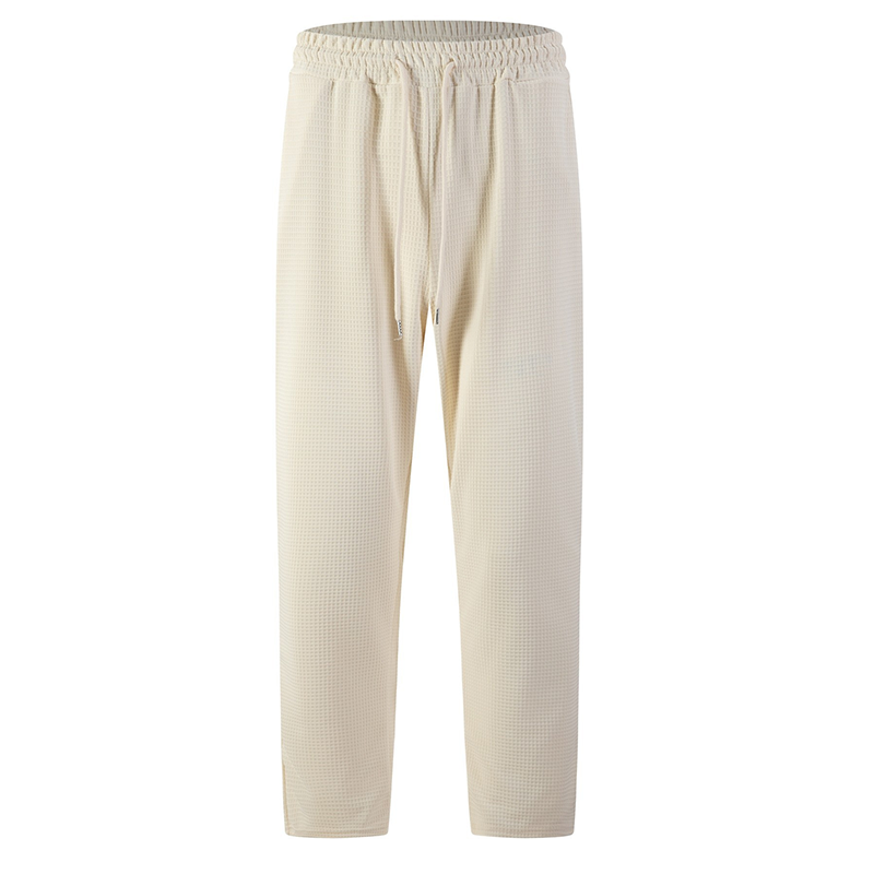 Men's Waffle Knit Drawstring Casual Pants