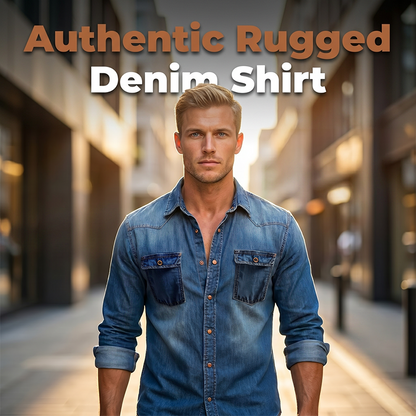 Men's Denim Long Sleeve Shirt Casual Button Down Cardigan
