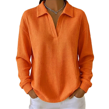 Women's Knit V-Neck Long Sleeve Top