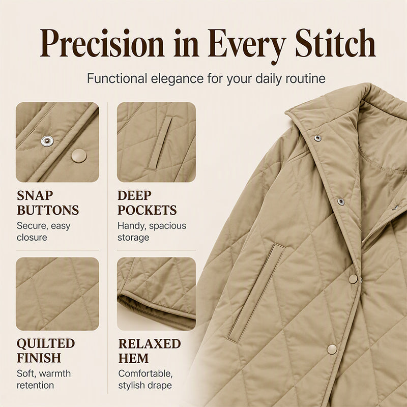 Women's Winter Diamond Quilted Hooded Coats