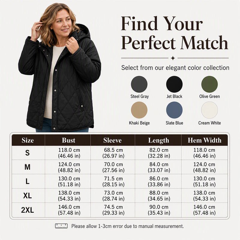 Women's Winter Diamond Quilted Hooded Coats