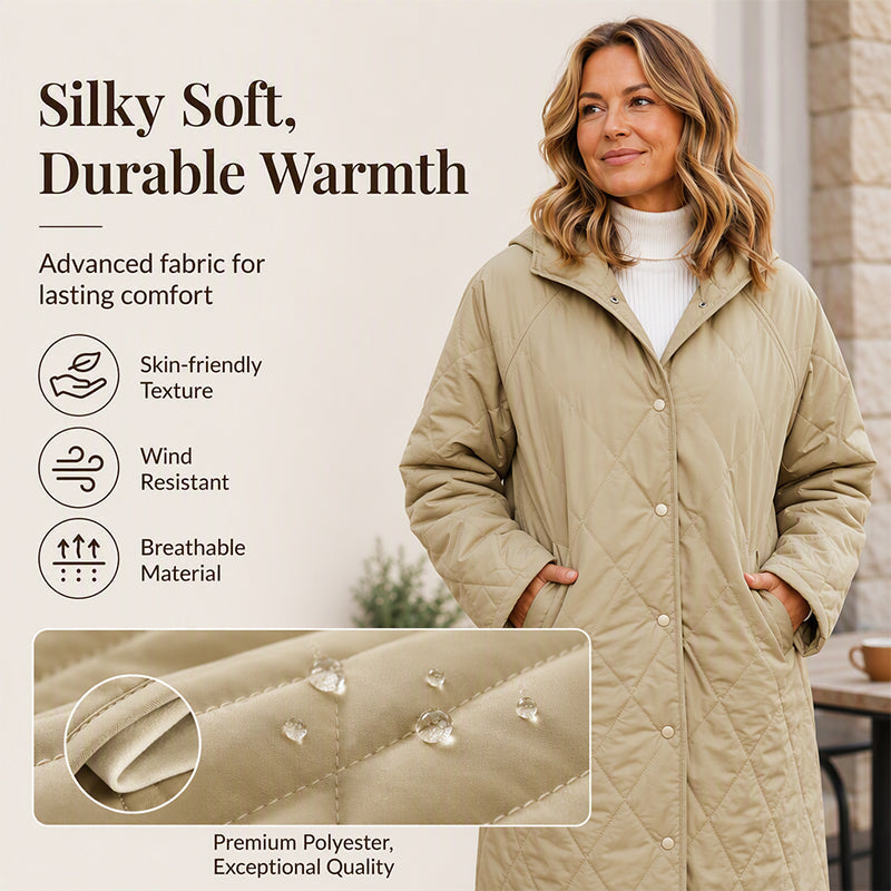 Women's Winter Diamond Quilted Hooded Coats