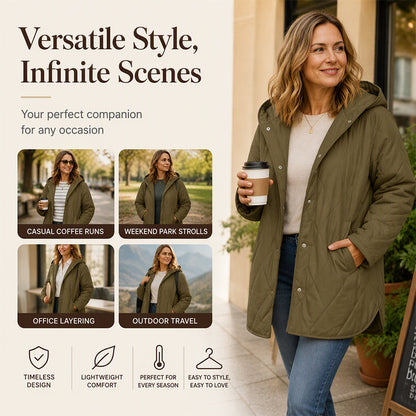 Women's Winter Diamond Quilted Hooded Coats