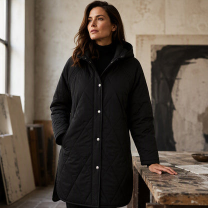 Women's Winter Diamond Quilted Hooded Coats