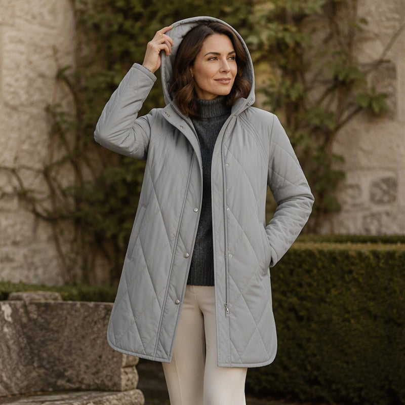Women's Winter Diamond Quilted Hooded Coats