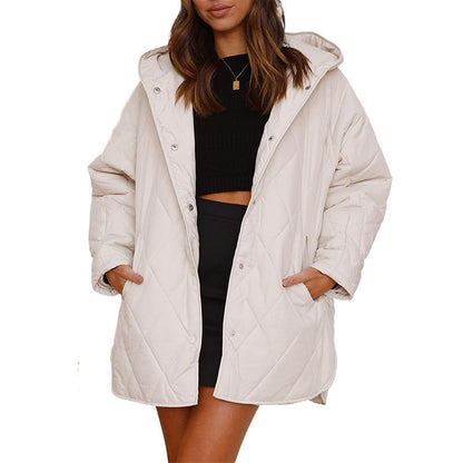 Women's Winter Diamond Quilted Hooded Coats