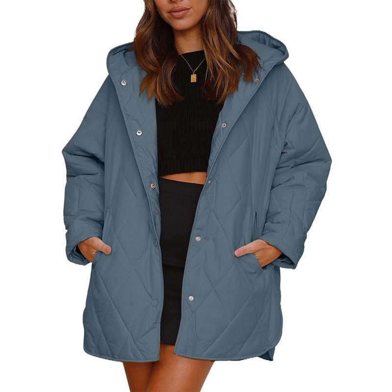 Women's Winter Diamond Quilted Hooded Coats