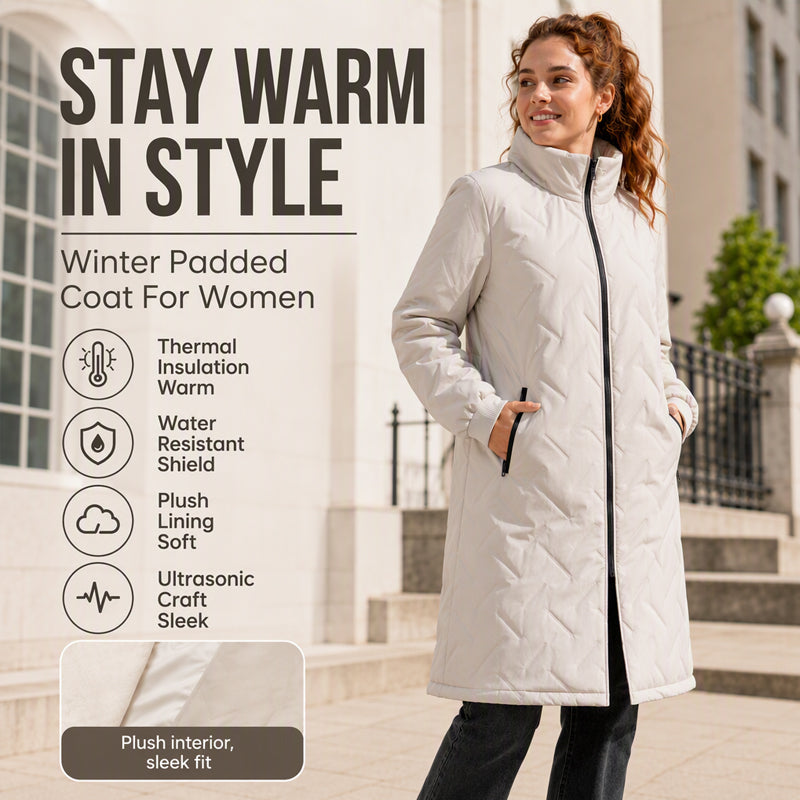 Unisex Mid-Length Padded Winter Coat