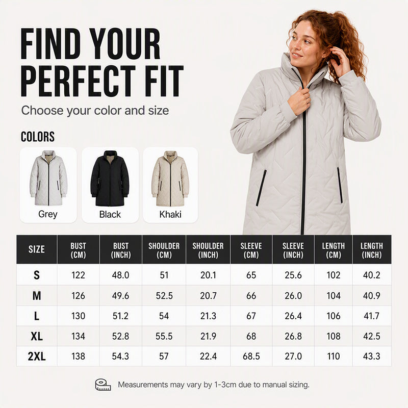 Unisex Mid-Length Padded Winter Coat