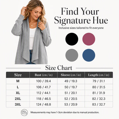Women's Casual Draped Open Front Cardigan
