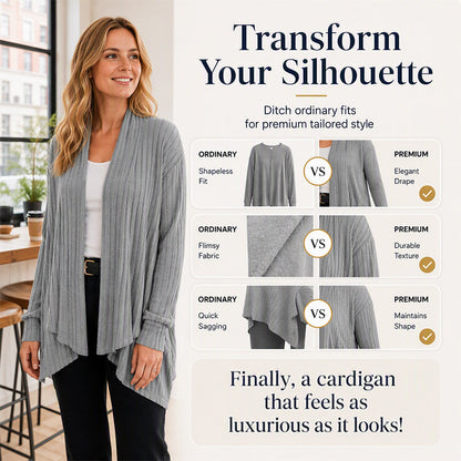 Women's Casual Draped Open Front Cardigan