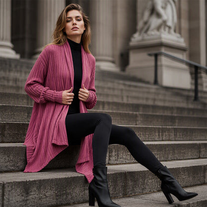 Women's Casual Draped Open Front Cardigan