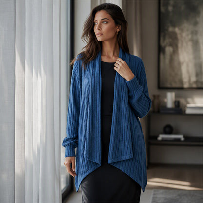 Women's Casual Draped Open Front Cardigan
