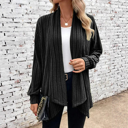 Women's Casual Draped Open Front Cardigan