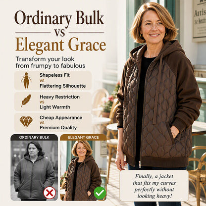Women's Quilted Hooded Spliced Jacket