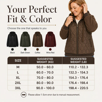Women's Quilted Hooded Spliced Jacket
