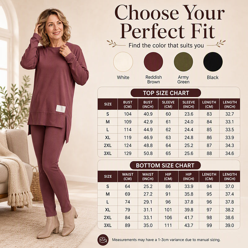 Women's Split Long Sleeve Top & Pants Set