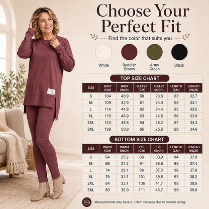 Women's Split Long Sleeve Top & Pants Set