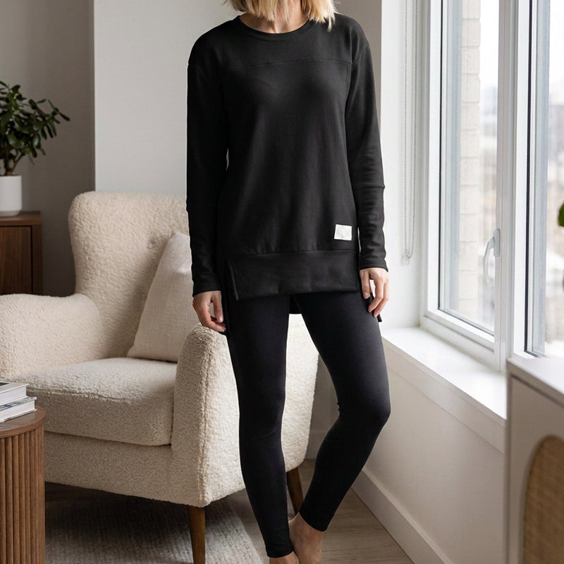 Women's Split Long Sleeve Top & Pants Set