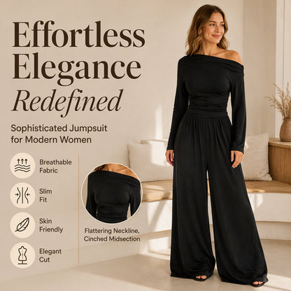 Women's Off-Shoulder Wide-Leg Jumpsuit