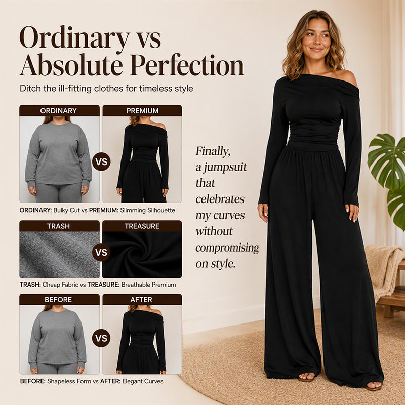 Women's Off-Shoulder Wide-Leg Jumpsuit