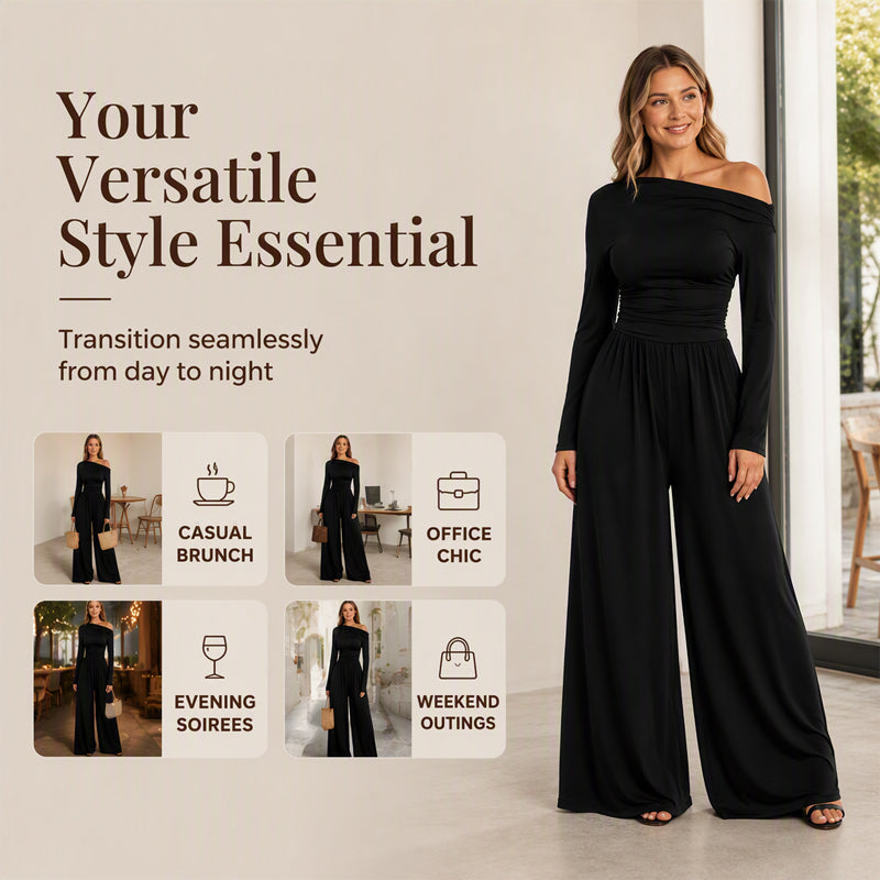 Women's Off-Shoulder Wide-Leg Jumpsuit