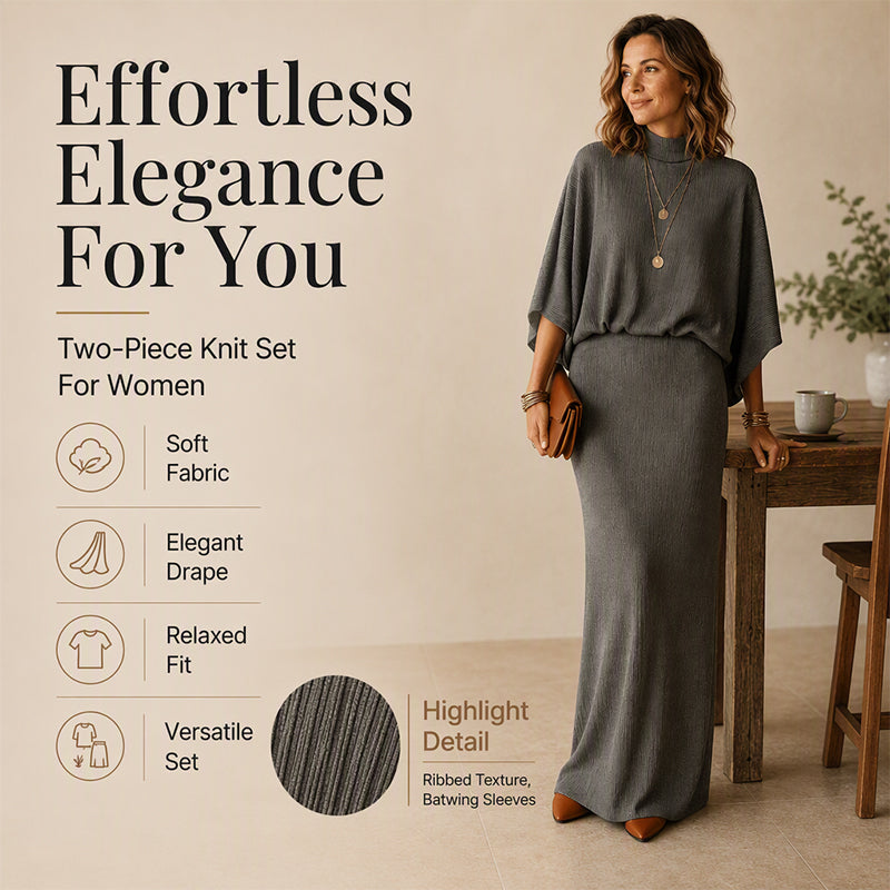 Women's Batwing Sleeve Top & Maxi Skirt Set