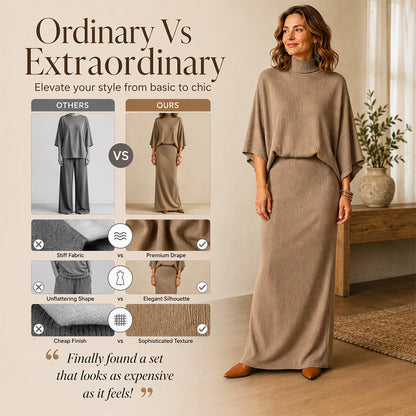 Women's Batwing Sleeve Top & Maxi Skirt Set