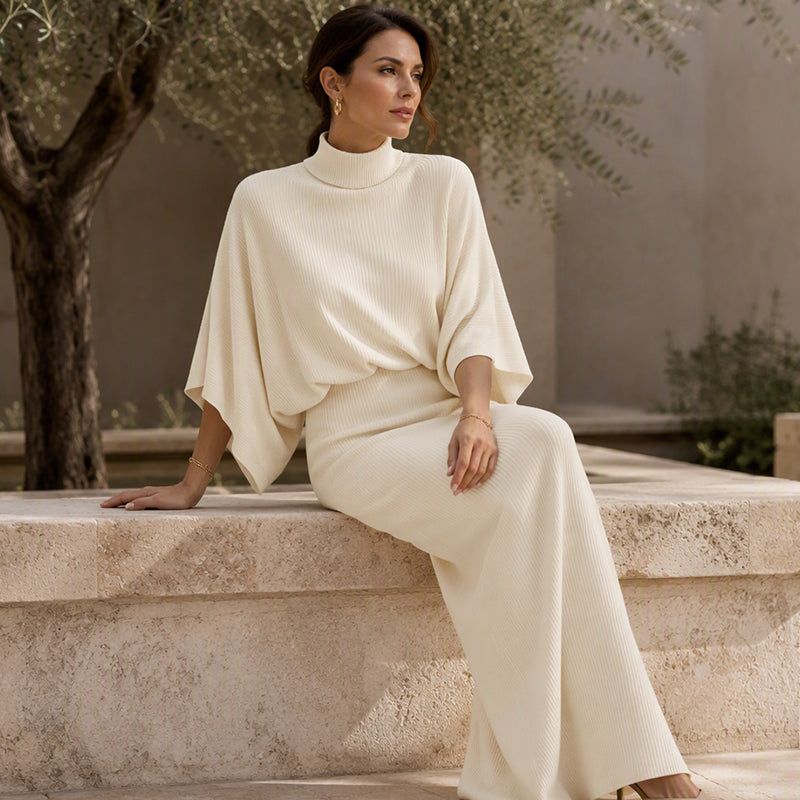 Women's Batwing Sleeve Top & Maxi Skirt Set