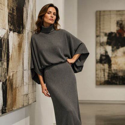 Women's Batwing Sleeve Top & Maxi Skirt Set