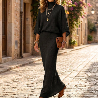 Women's Batwing Sleeve Top & Maxi Skirt Set