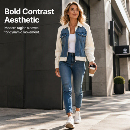 Women's Denim Patchwork Jacket