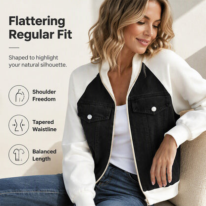 Women's Denim Patchwork Jacket