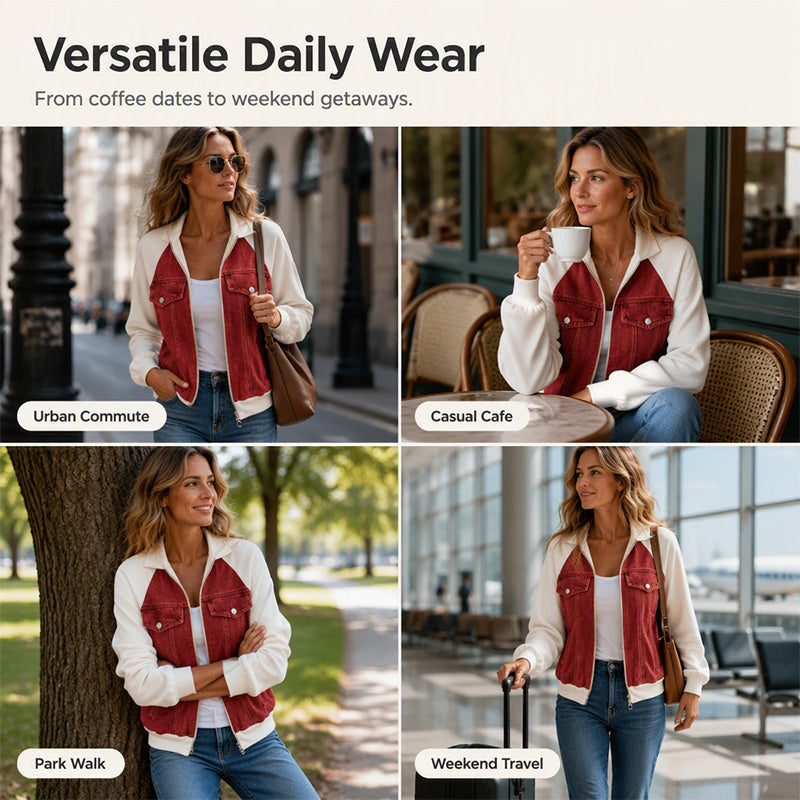 Women's Denim Patchwork Jacket
