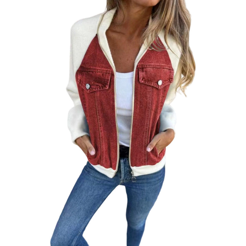 Women's Denim Patchwork Jacket