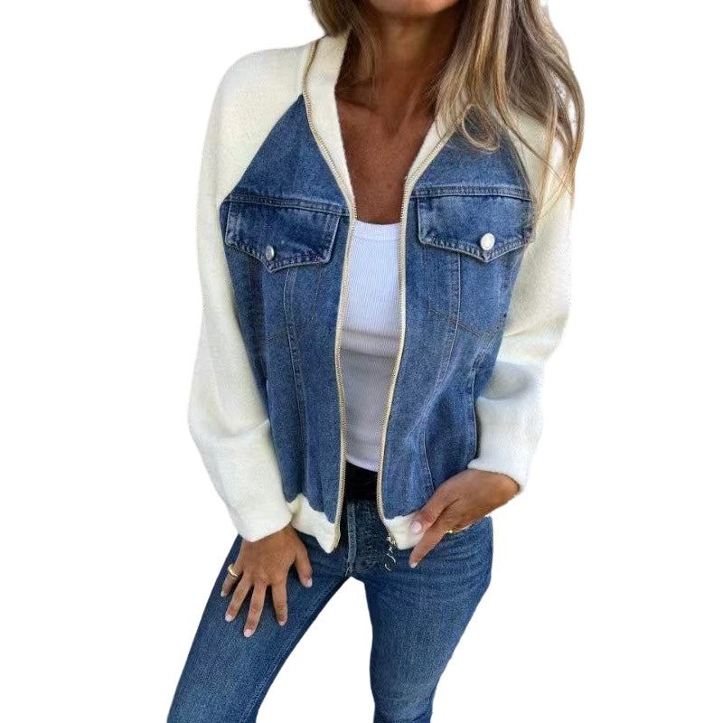 Women's Denim Patchwork Jacket