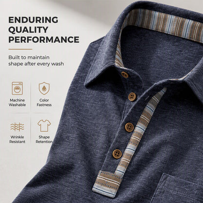 Men's Casual Long Sleeve Collared Shirt