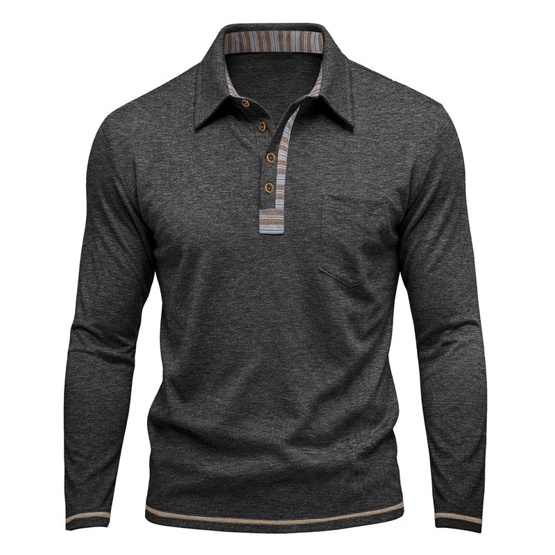 Men's Casual Long Sleeve Collared Shirt