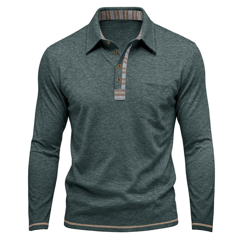Men's Casual Long Sleeve Collared Shirt