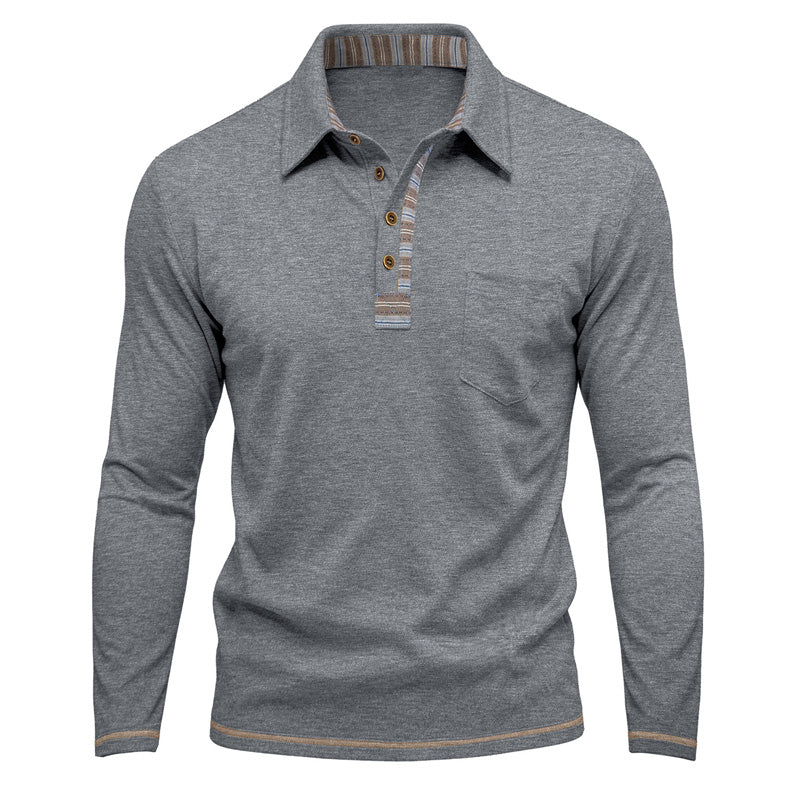 Men's Casual Long Sleeve Collared Shirt