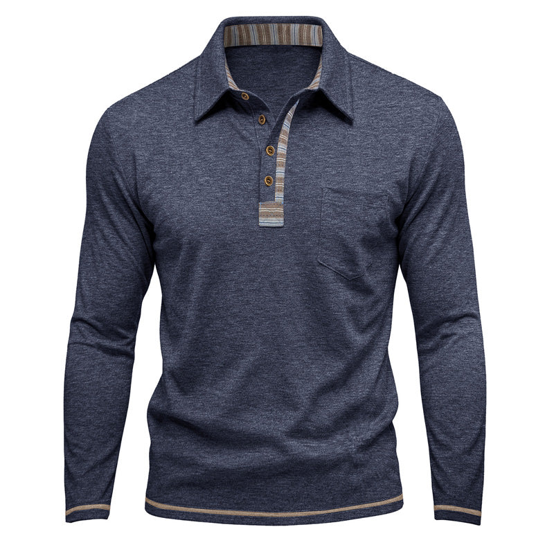 Men's Casual Long Sleeve Collared Shirt
