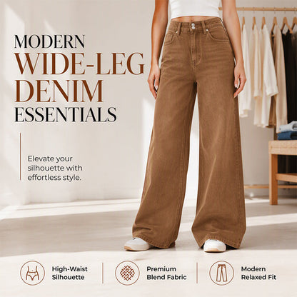 Women's High-Waisted Wide-Leg Casual Jeans