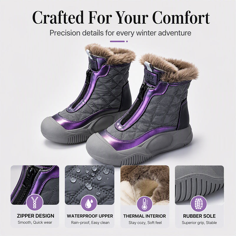 Women's Retro Waterproof Warm Snow Boots